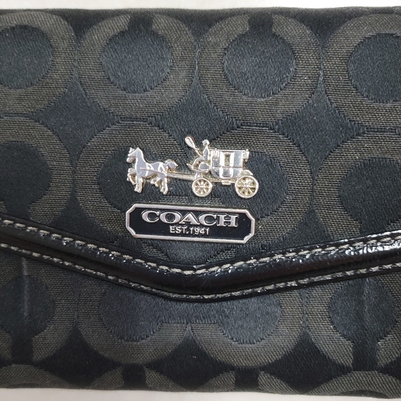 Authentic Coach Long Wallet Black Purple - Classic Design, Well-Maintained - Picture 4 of 13